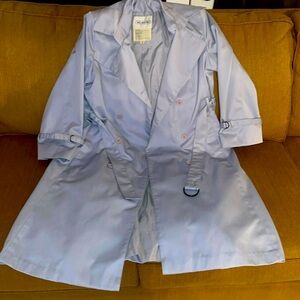Vintage Neil Martin light blueTrench Coat Belted Long Sleeve knee length